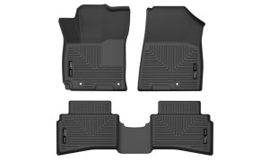 Hyundai Venue Floor Liners - Front + Rear - Husky Liners - WeatherBeater - Black - `20-`22